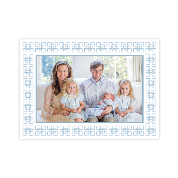 Bamboo Belle Blue Horizontal Christmas Card
