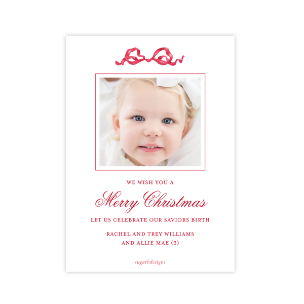 Banner Ribbon in Red Christmas Card