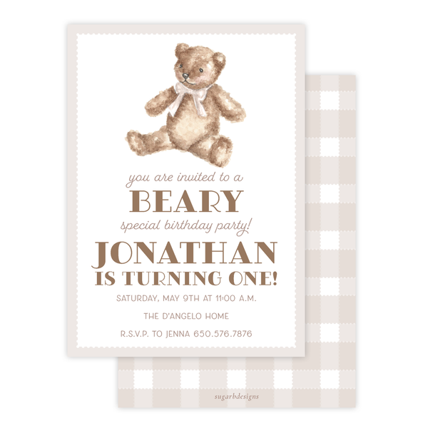 Beary Special Birthday Invitation by Sugar B Designs