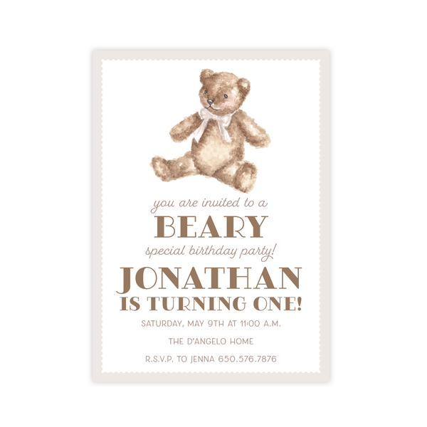 Beary Special Birthday Invitation by Sugar B Designs