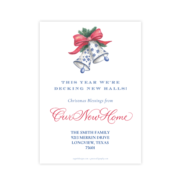 Bells of Belmont Change of Address Christmas Card