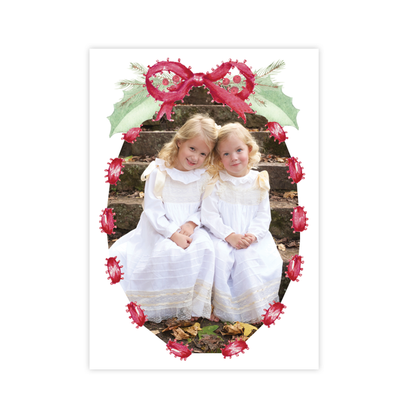 Collins Bow Red Change of Address Christmas Card