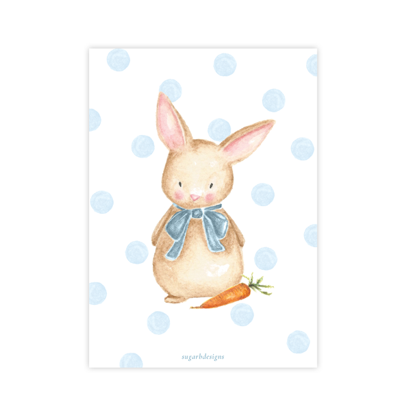 Boo Boo Bunny Blue Birthday Invitation by Sugar B Designs