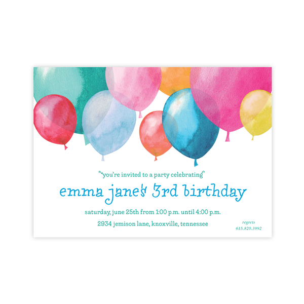 Bright Balloons Birthday Invitation