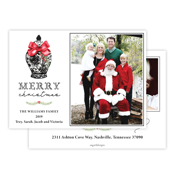 Byram Ginger Jar Black Change of Address Christmas Card
