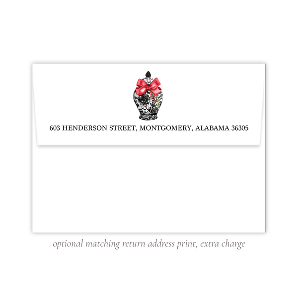 Byram Ginger Jar Black Change of Address Christmas Card