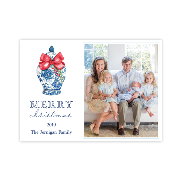 Byram Ginger Jar Red Christmas Landscape Christmas Card