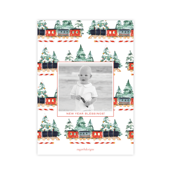Choo Choo Christmas Card Portrait
