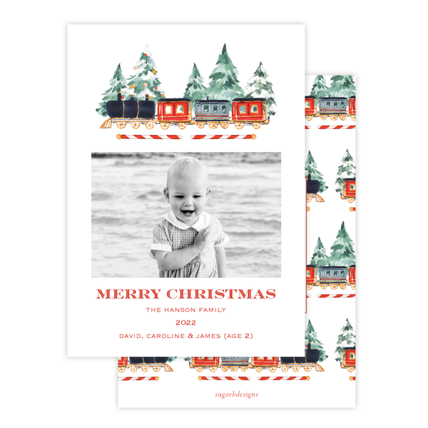 Choo Choo Christmas Card Portrait