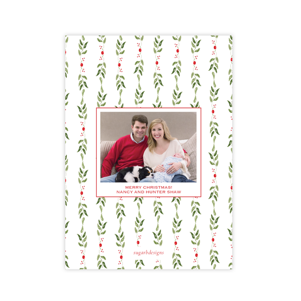 Clayton Wreath Christmas Card Birth Announcement