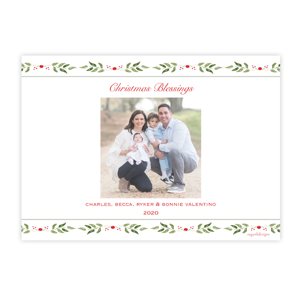 Clayton Wreath Christmas Card Long Landscape