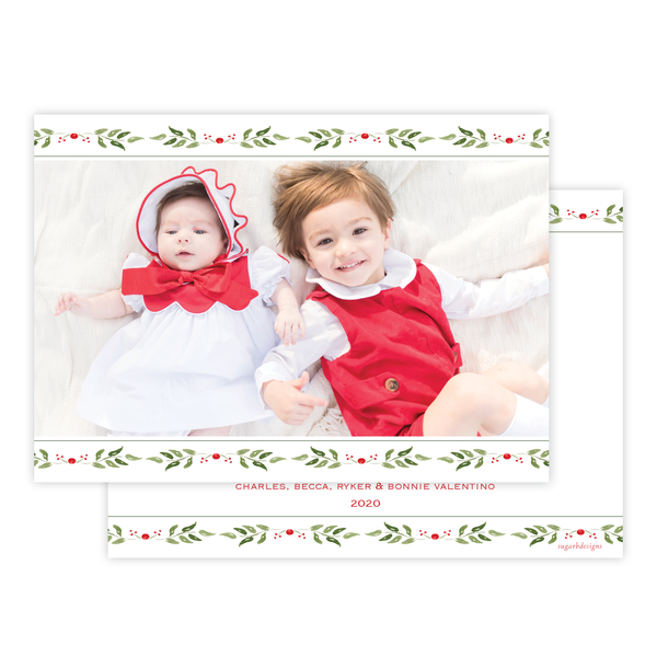 Clayton Wreath Christmas Card Long Landscape