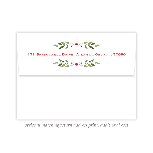 Clayton Wreath Christmas Card Long Portrait