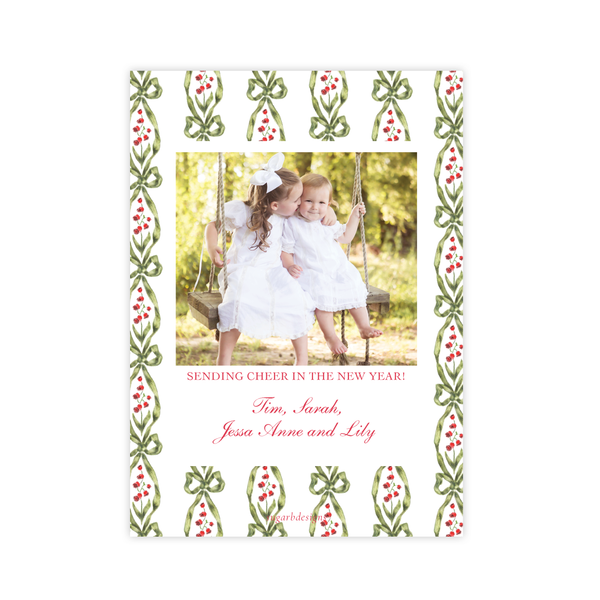 Cassatt Christmas Card Portrait Names Only on Back