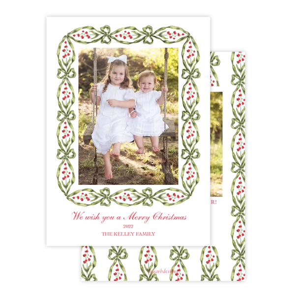 Cassatt Christmas Card Portrait Names Only on Back