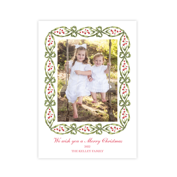 Cassatt Christmas Card Portrait Names Only on Back