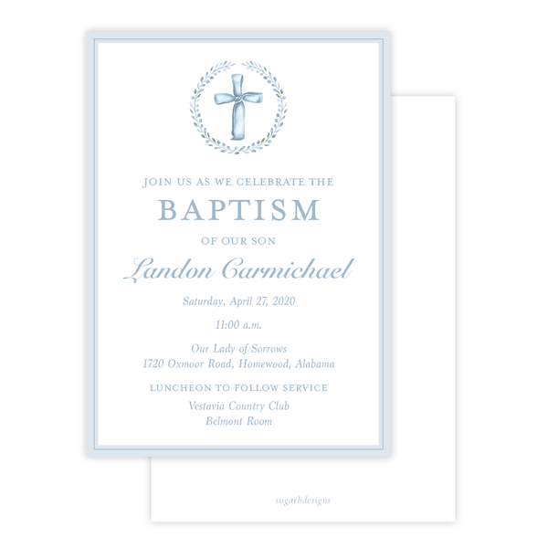 Cayden's Cross Baptism Invitation