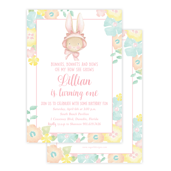 Chamberlain Bunny Birthday Invitation