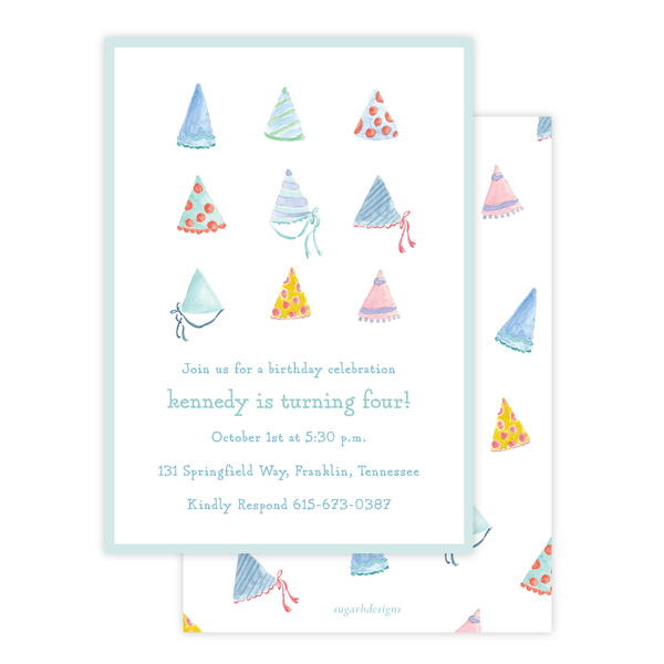 Chatham's Party Hats Birthday Invitation