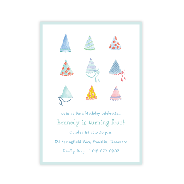 Chatham's Party Hats Birthday Invitation