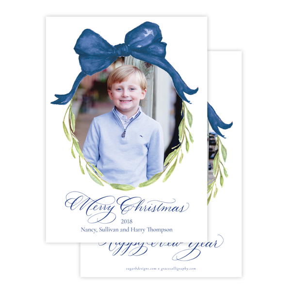 Christmas to Remember Blue Vertical Christmas Card
