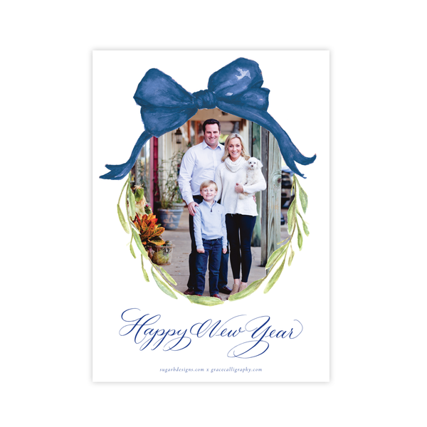 Christmas to Remember Blue Vertical Christmas Card