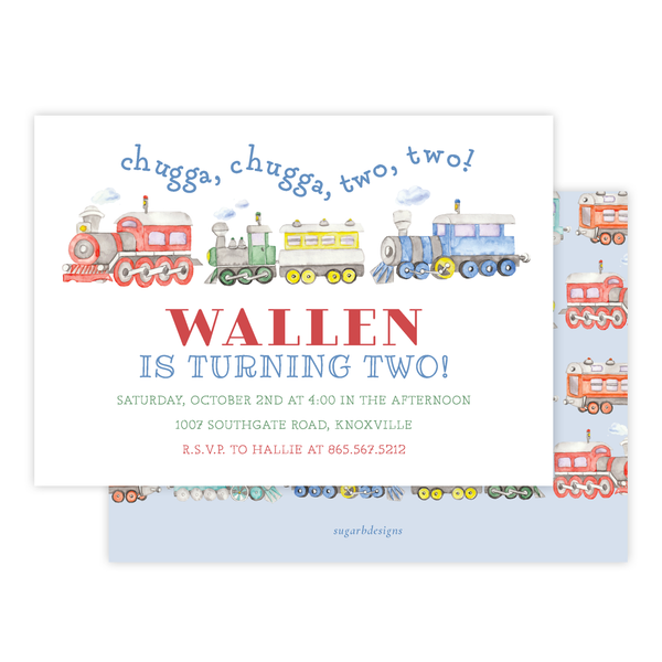Chugga Chugga Choo Choo Birthday Invitation