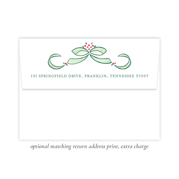 Clarkson Single Bow Portrait Christmas Christmas Card