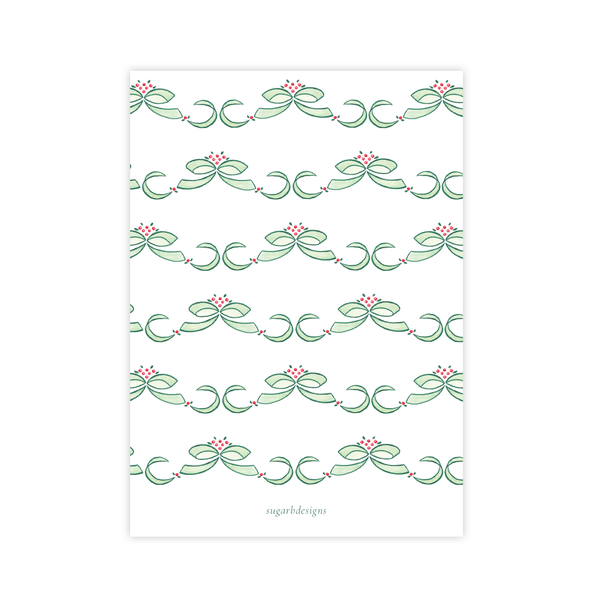 Clarkson Single Bow Portrait Christmas Christmas Card