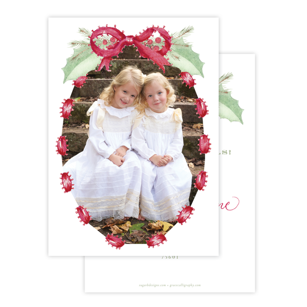 Collins Bow Red Change of Address Christmas Card