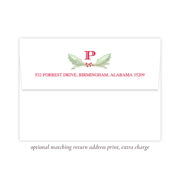 Collins Bow Red Change of Address Christmas Card