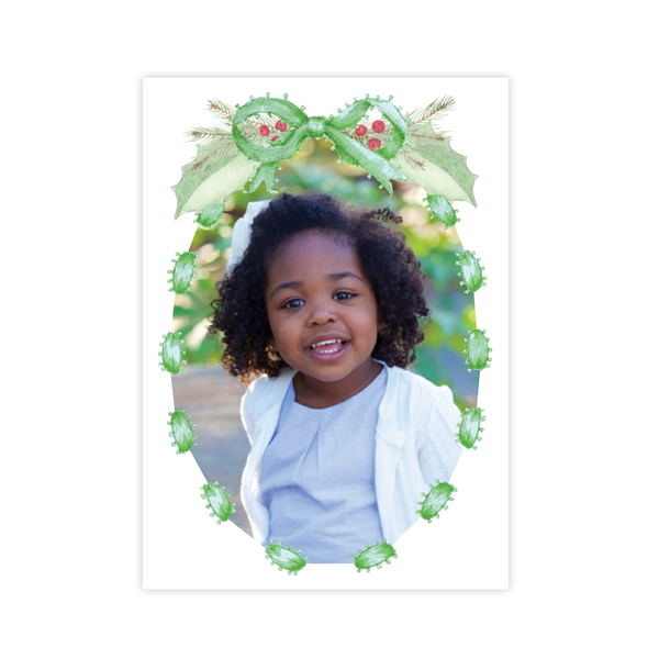 Collins Bow Green Christmas Card