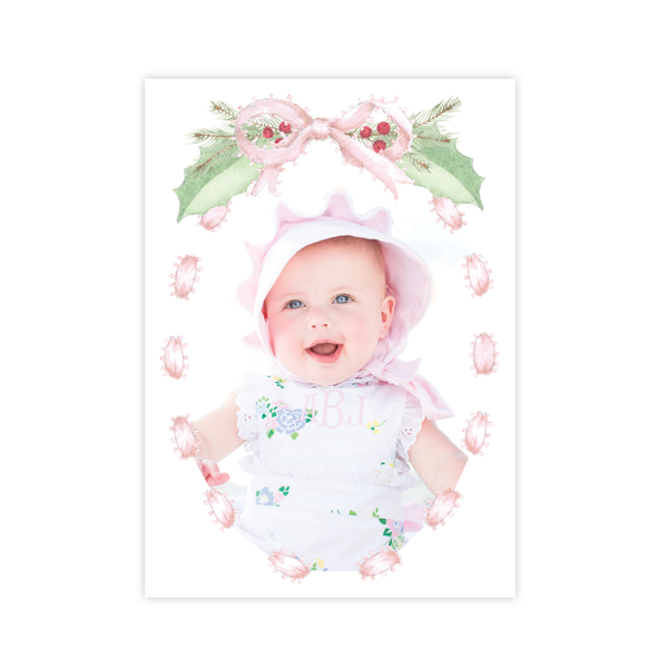 Collins Bow Pink Christmas Card