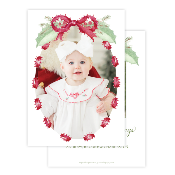 Collins Bow Red Christmas Card