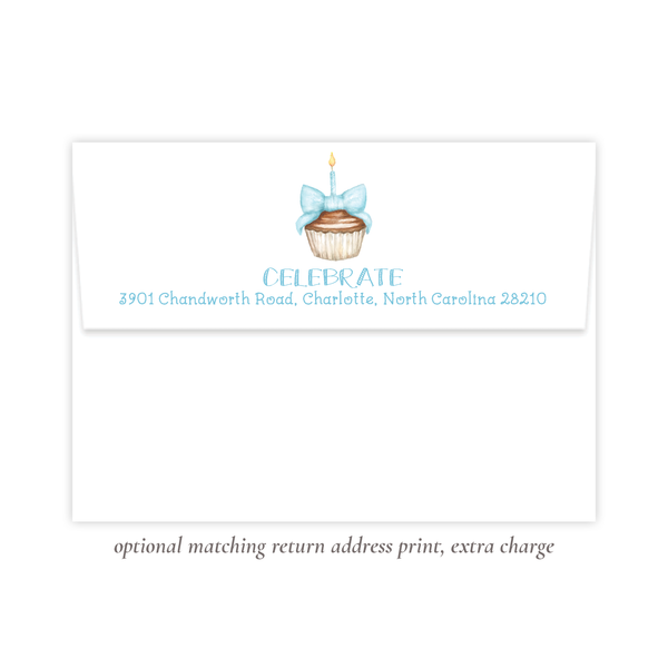 Cupcake's Blue Birthday Invitation