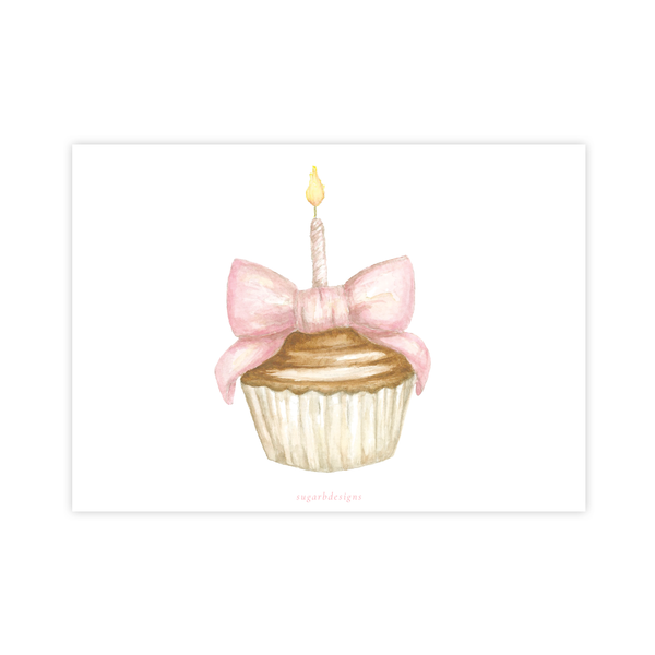 Cupcake's Pink Birthday Invitation