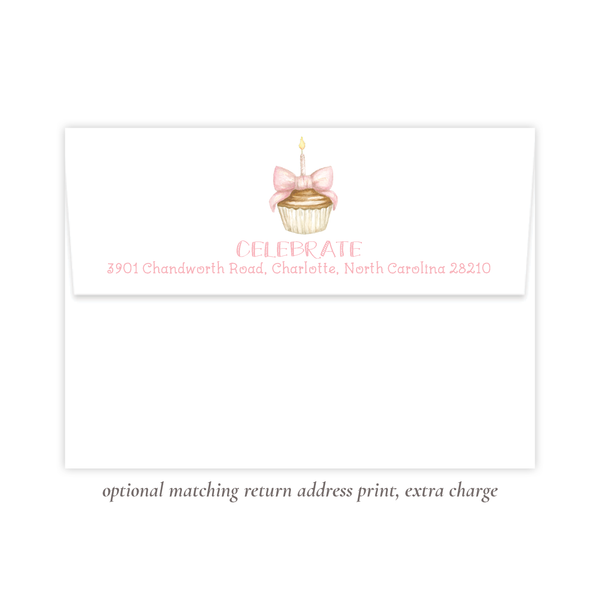Cupcake's Pink Birthday Invitation
