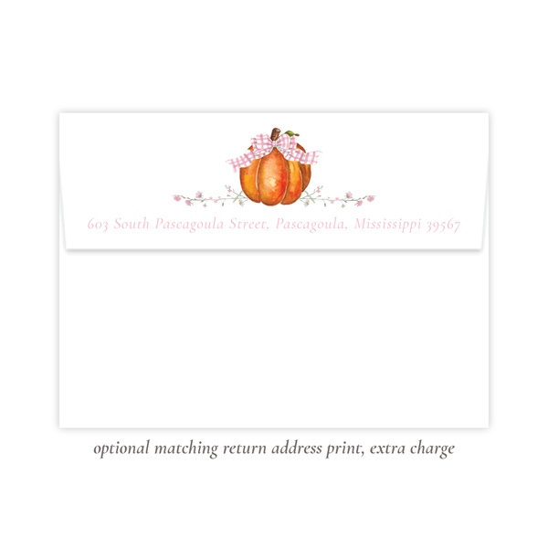 Cute Pumpkin Pink Bow Birthday Invitation