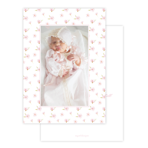 Dogwood Blooms Border Birth Announcement