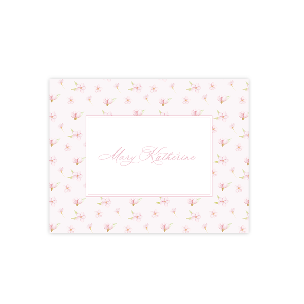 Dogwood Blooms Border Fold Over Stationery