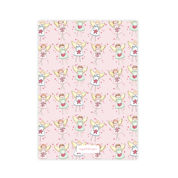 Dolly's Angels Pink Christmas Card Portrait with No Photo on Back