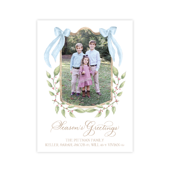 Dalton Frame Blue Change of Address Christmas Card