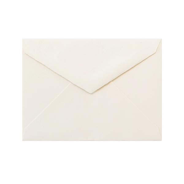 Deckled Edge Ecru and Rosewood Fine Paper Flat Stationery