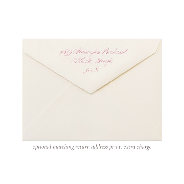 Deckled Edge Ecru and Rosewood Fine Paper Flat Stationery