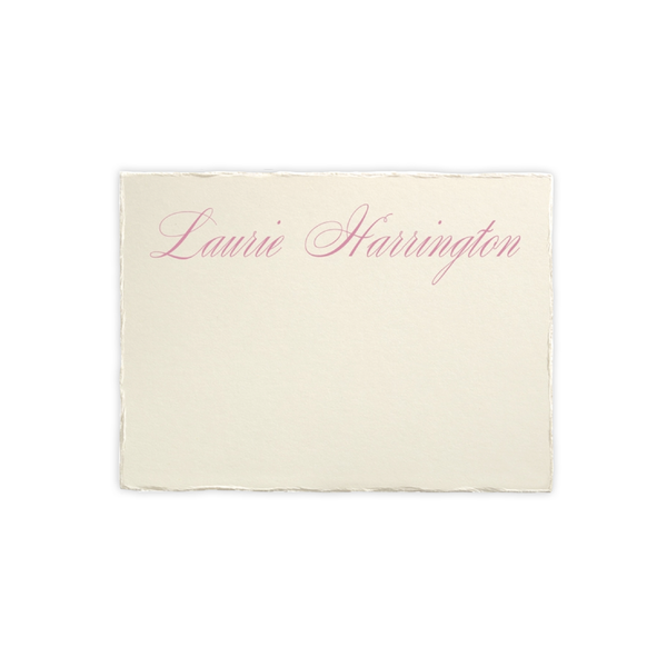 Deckled Edge Ecru and Rosewood Fine Paper Flat Stationery