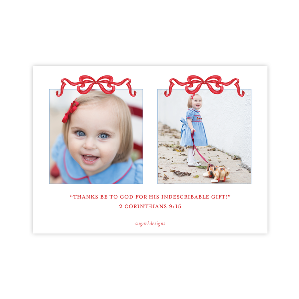 Denmark Wooden Soldier Royal Wreath Landscape Two Photo Back Christmas Card