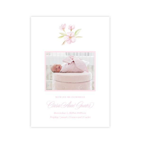 Dogwood Blooms Birth Announcement