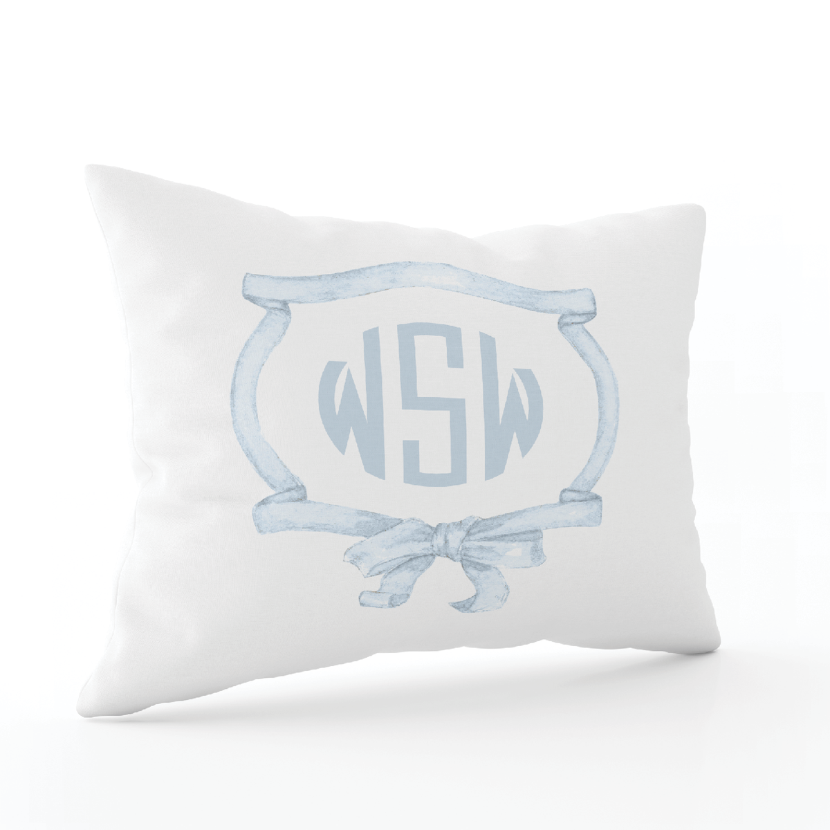 Watercolor Wreath Personalized Lumbar Christmas Throw Pillow