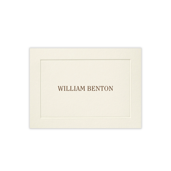 Embossed Panel Ecru Fine Paper Small Fold Over Stationery
