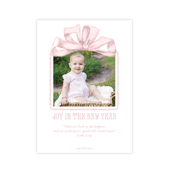 Florentine Wreath in Pink Christmas Card